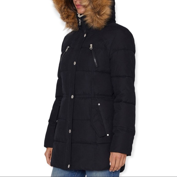 NAUTICA Puffer Coat Black Microfiber Hooded Winter Jacket - Picture 6 of 10